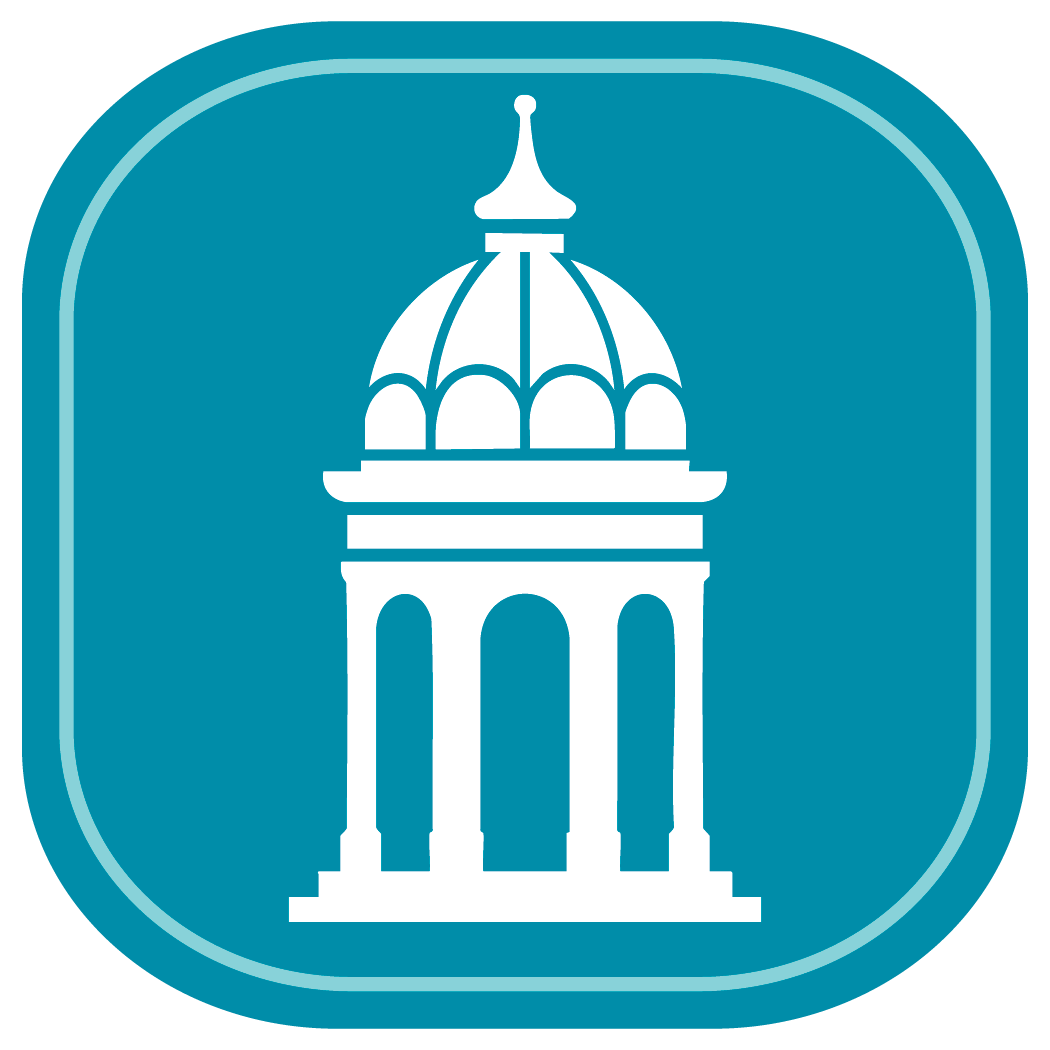 Teal icon showing a domed historic structure representing greenville, north carolina, and the dental care center’s arlington boulevard location offering expert general dentistry.