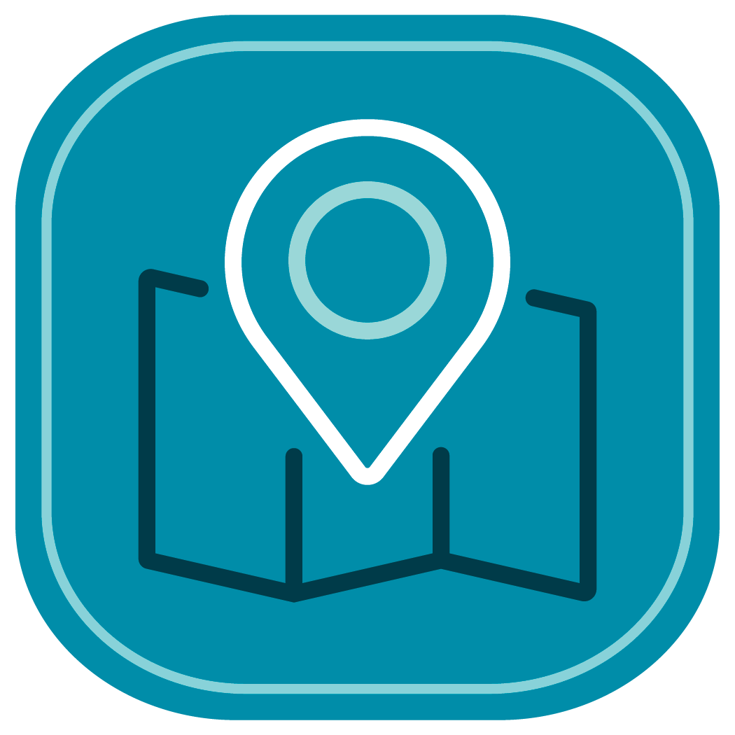Map pin icon representing dental office location and directions