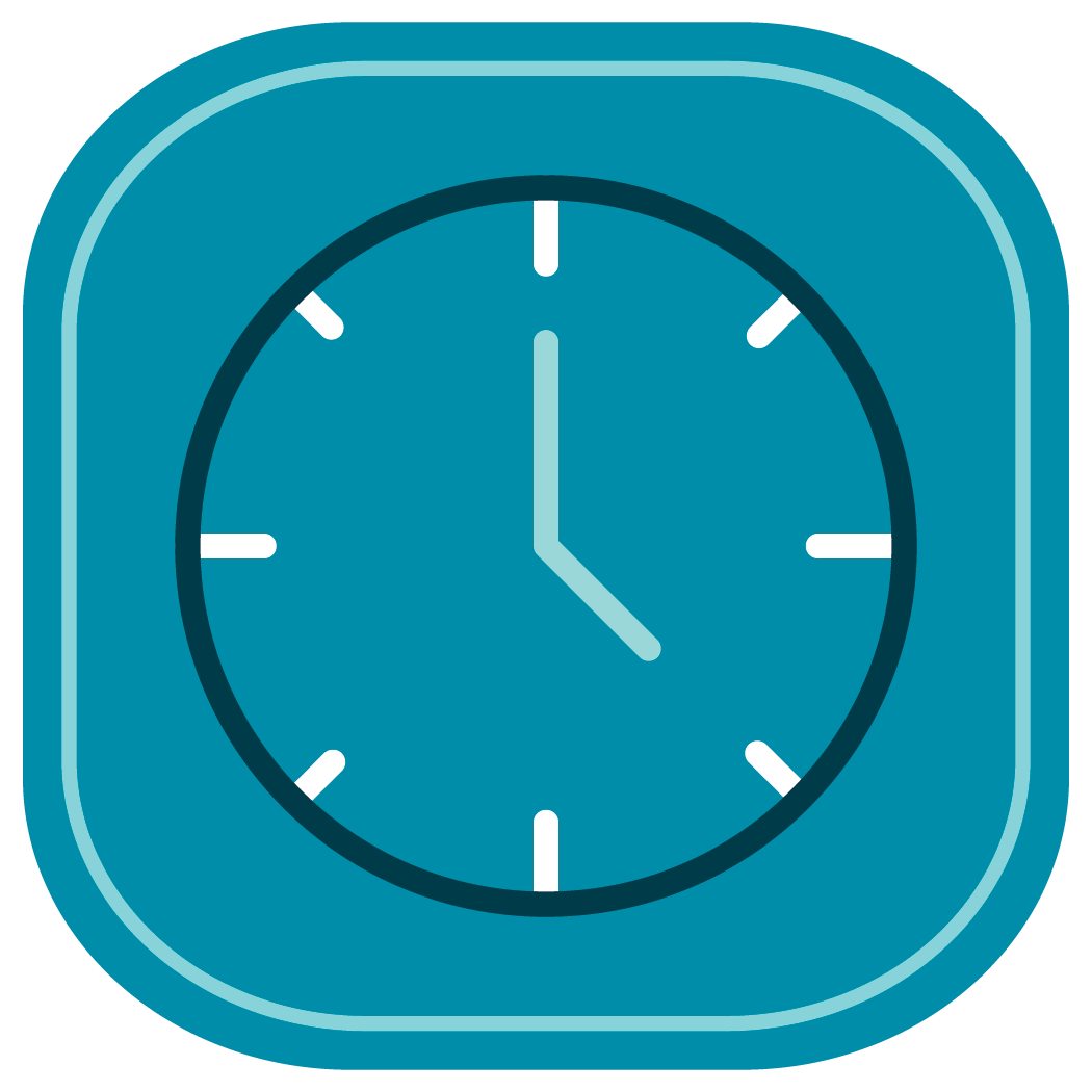 Clock icon representing office hours and scheduling availability