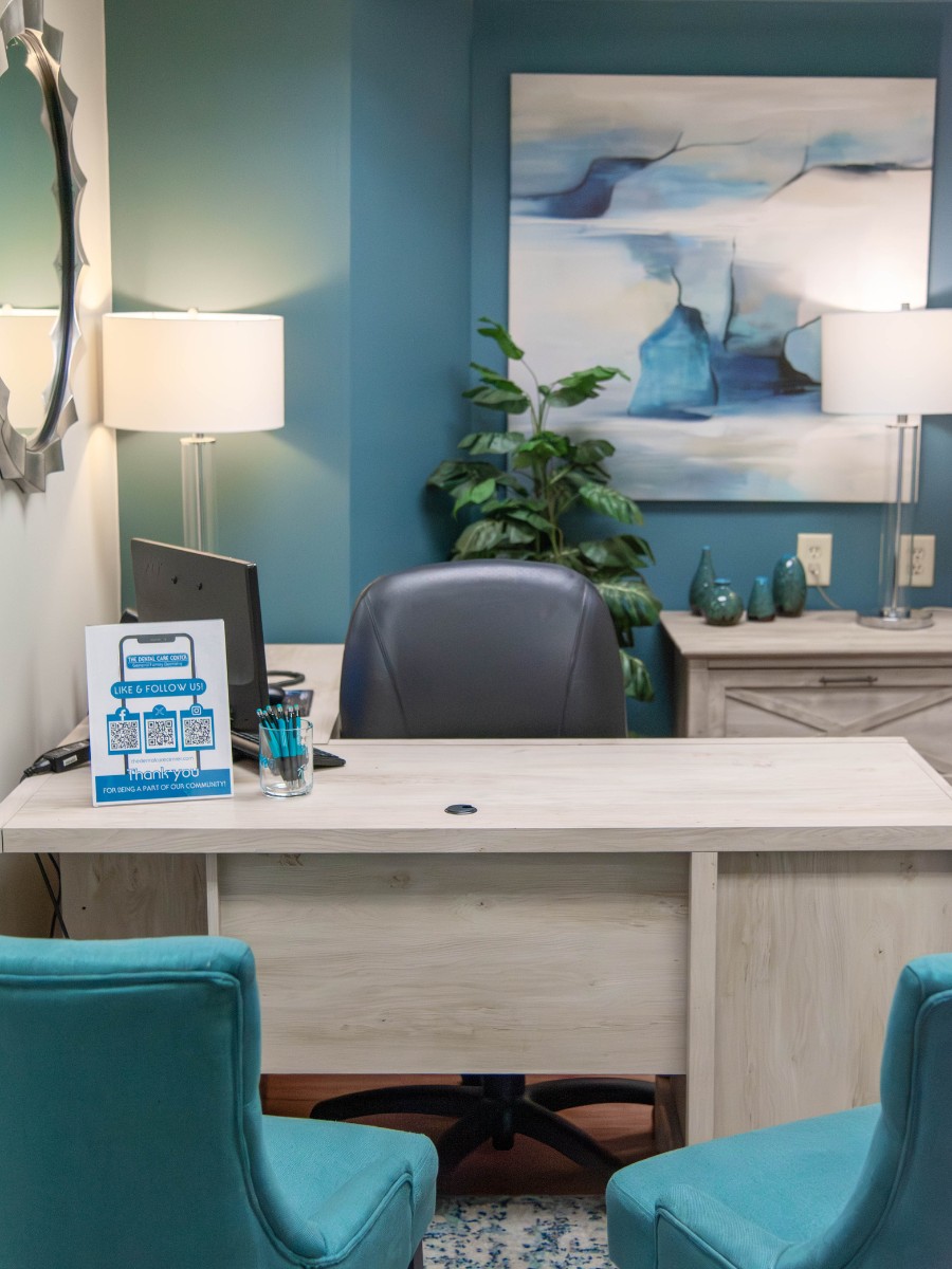 The-dental-care-center-fayetteville-office-desk Dental office front desk in fayetteville nc for patient check-in at family dentistry practice